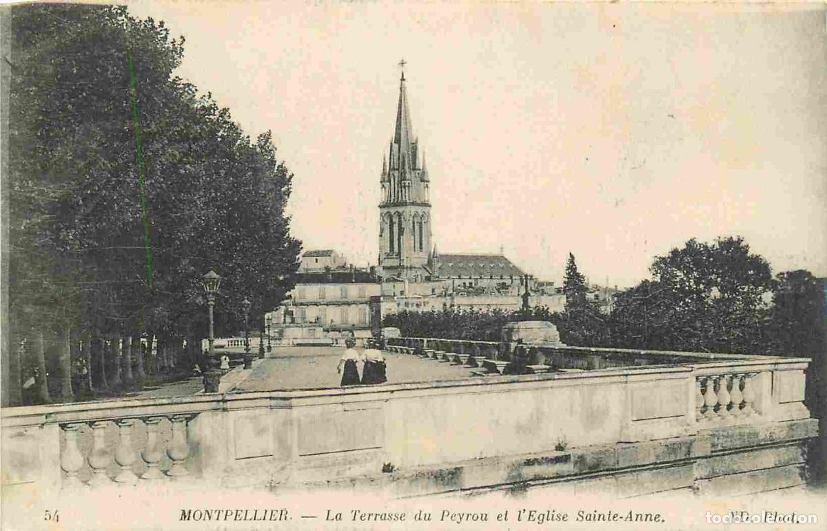 Cartoline: France - 34 - Montpellier - La Terrasse du Peyrou et l'Eglise Sainie-Anne - Correspondance - CPA - V
