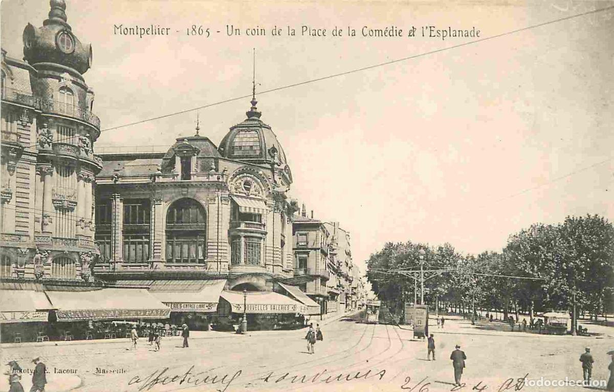 Postkarten: France - 34 - Montpellier - Un coin de la Place de la Com&eacute;die et l'Esplanade - Anim&eacute;e - CPA - Oblit&eacute;