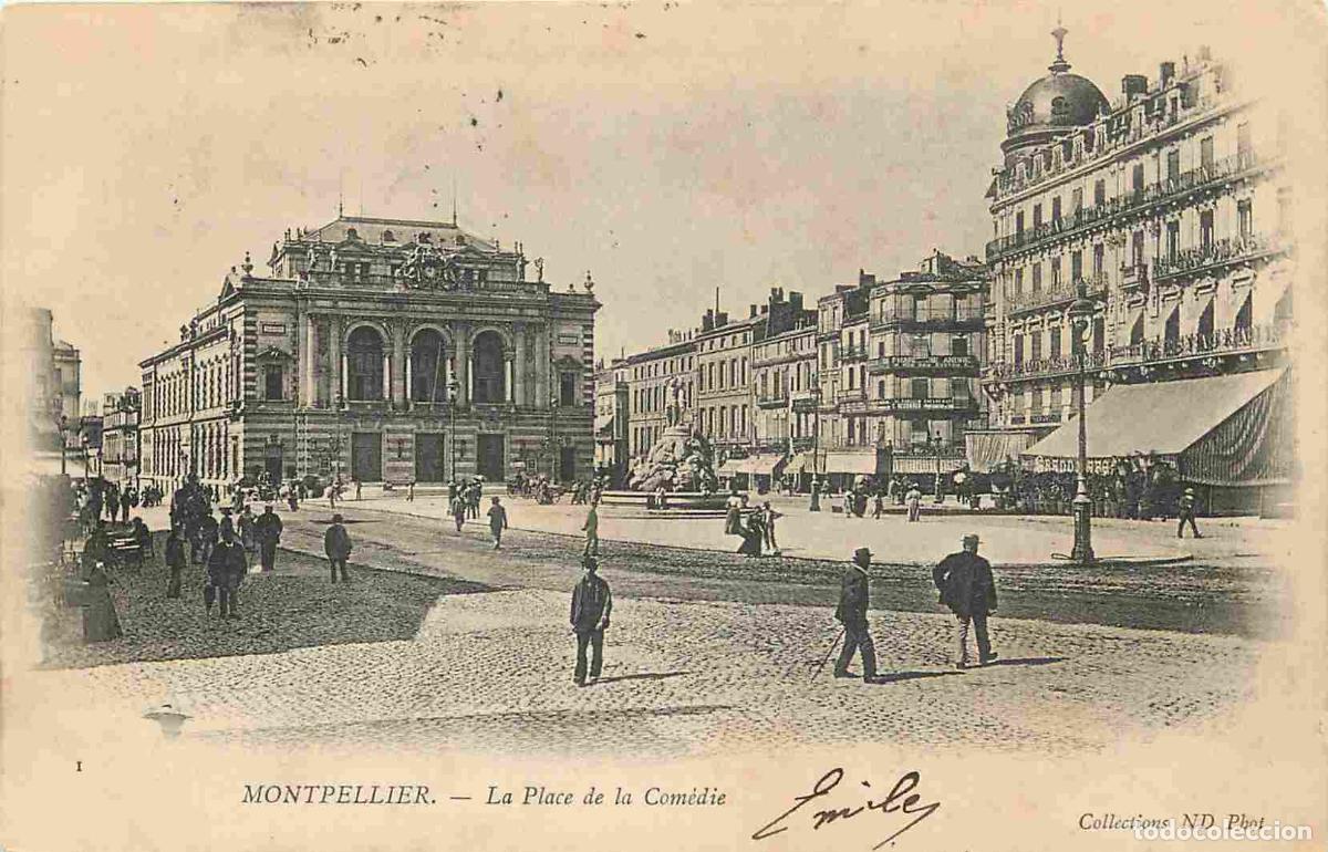 Postkarten: France - 34 - Montpellier - Place de la Com&eacute;die - Anim&eacute;e - Pr&eacute;curseur - CPA - Oblit&eacute;ration ronde de