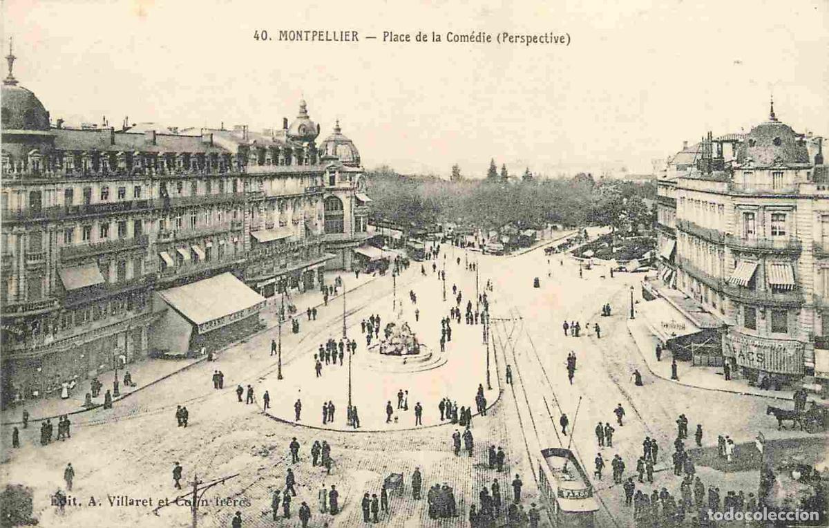 Postkarten: France - 34 - Montpellier - Place de la Com&eacute;die - perspective - Correspondance - CPA - Voyag&eacute;e en 19