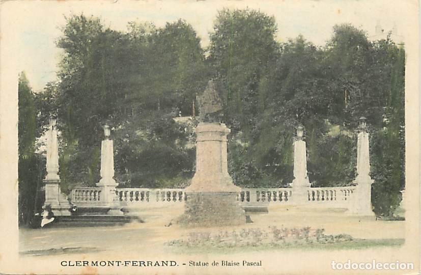 Postkarten: France - 63 - Clermont Ferrand - Statue dp Blaise Pascal - Pr&eacute;curseur - Coloris&eacute;e - CPA - Voir Scans