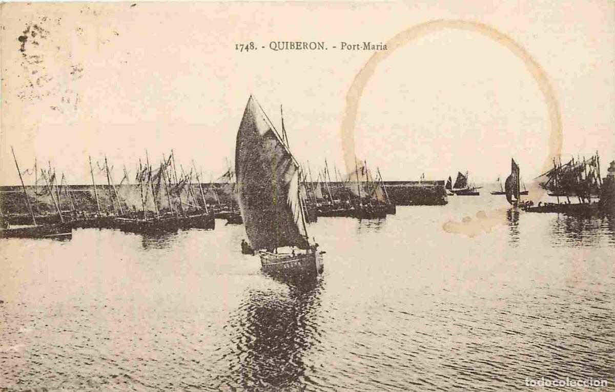 Postkarten: France - 56 - Presqu'Ile de Quiberon - Port Maria - Bateaux - CPA - Oblit&eacute;ration ronde de 1928 - Voi