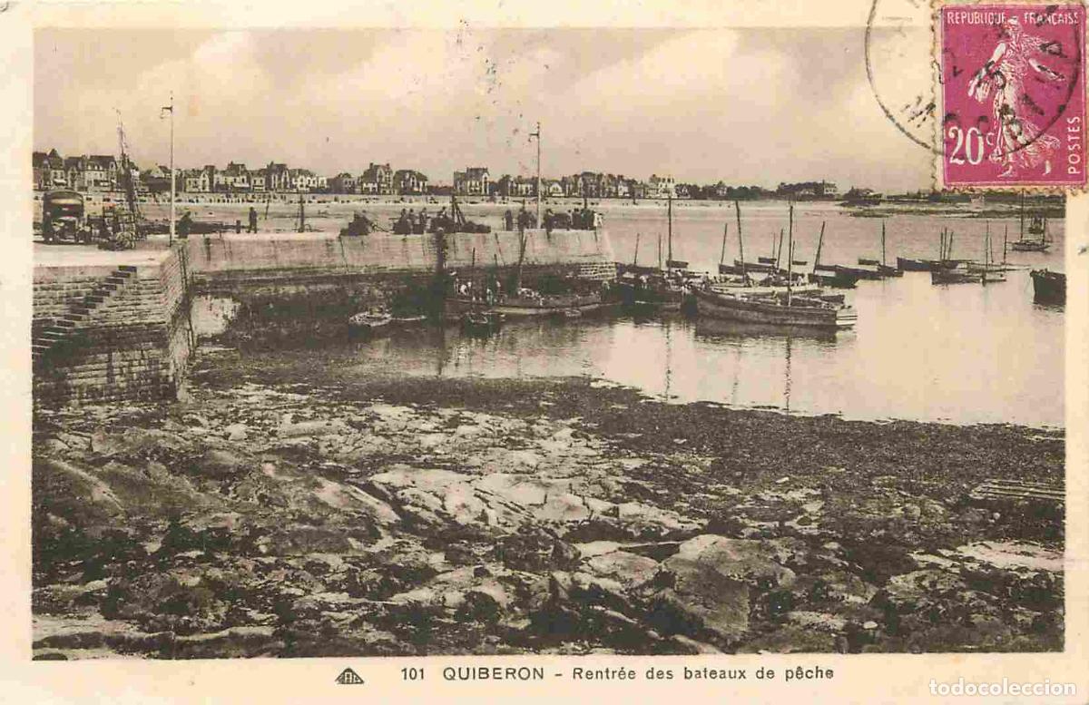 Postcards: France - 56 - Presqu'Ile de Quiberon - Rentr&eacute;e des bateaux de peche - CPA - Oblit&eacute;ration ronde de 19