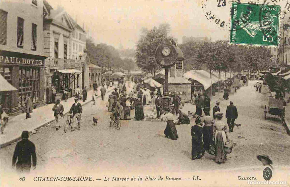 Postcards: France - 71 - Chalon sur Saone - Le March&eacute; de la Place de Beaune - Anim&eacute;e - CPA - Oblit&eacute;ration ronde
