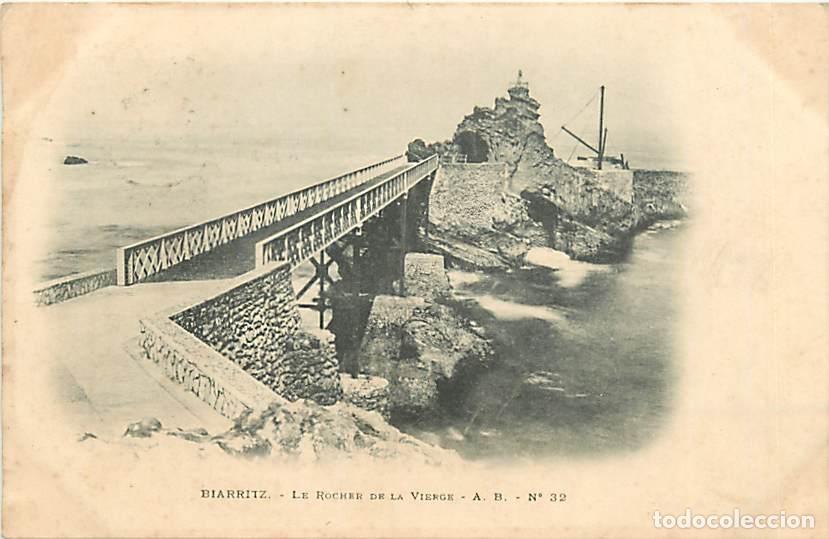 Postcards: France - 64 - Biarritz - Le Rocher de la Vierge - Pr&eacute;curseur - CPA - Oblit&eacute;ration ronde de 1900 - Vo