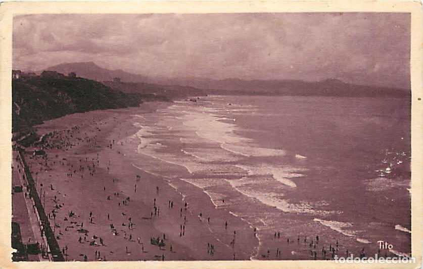 Postcards: France - 64 - Biarritz - Vue d'ensemble de la Plage des Basques - CPA - Oblit&eacute;ration ronde - Voir Sc