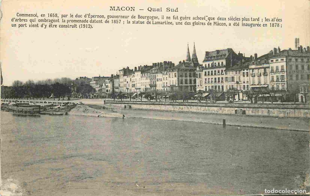 Postcards: France - 71 - Macon - Quai Sud - CPA - Etat car abim&eacute;e au dos - Voir Scans Recto-Verso