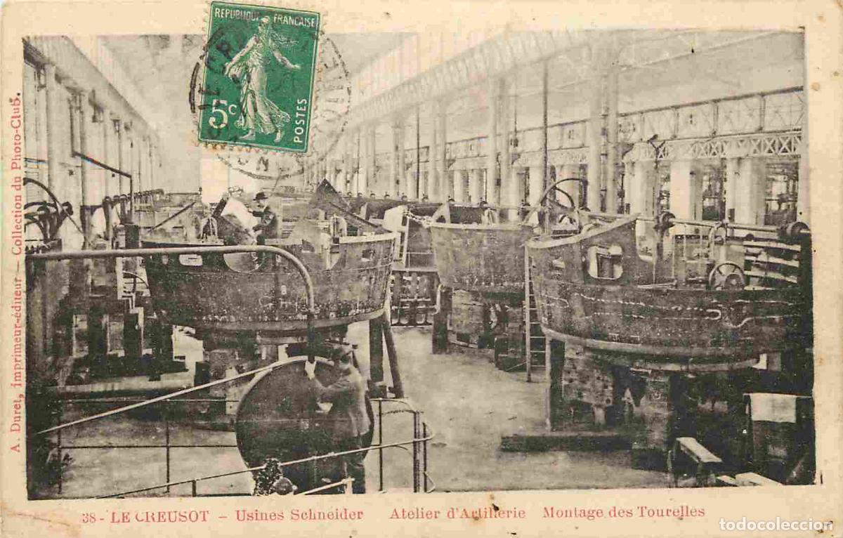 Postcards: France - 71 - Le Creusot - Usine Schneider - Atelier d'Artillerie - Montage des Tourelles - Anim&eacute;e -