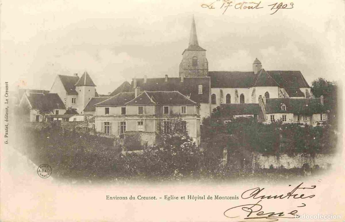 Postais: France - 71 - Montcenis - Environs du Creusot - Eglise et Hopital de Montcenis - Pr&eacute;curseur - CPA -