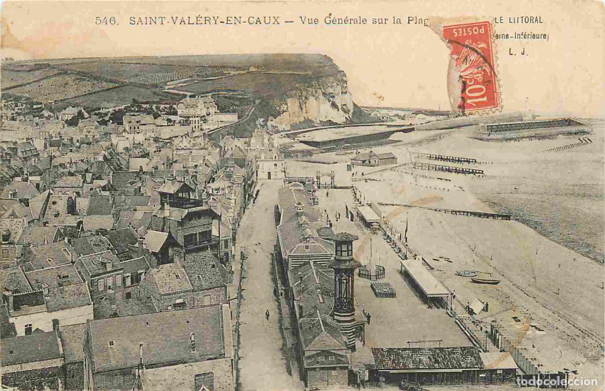 Postales: France - 76 - Saint Val&eacute;ry en Caux - Vue G&eacute;n&eacute;rale sur la Plage et le Littoral - Correspondance - CPA