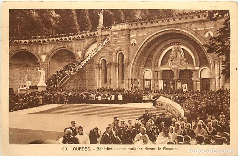 Postales: France - 65 - Lourdes - B&eacute;n&eacute;diction des malades devant le Rosaire - Anim&eacute;e - CPA - Oblit&eacute;ration rond