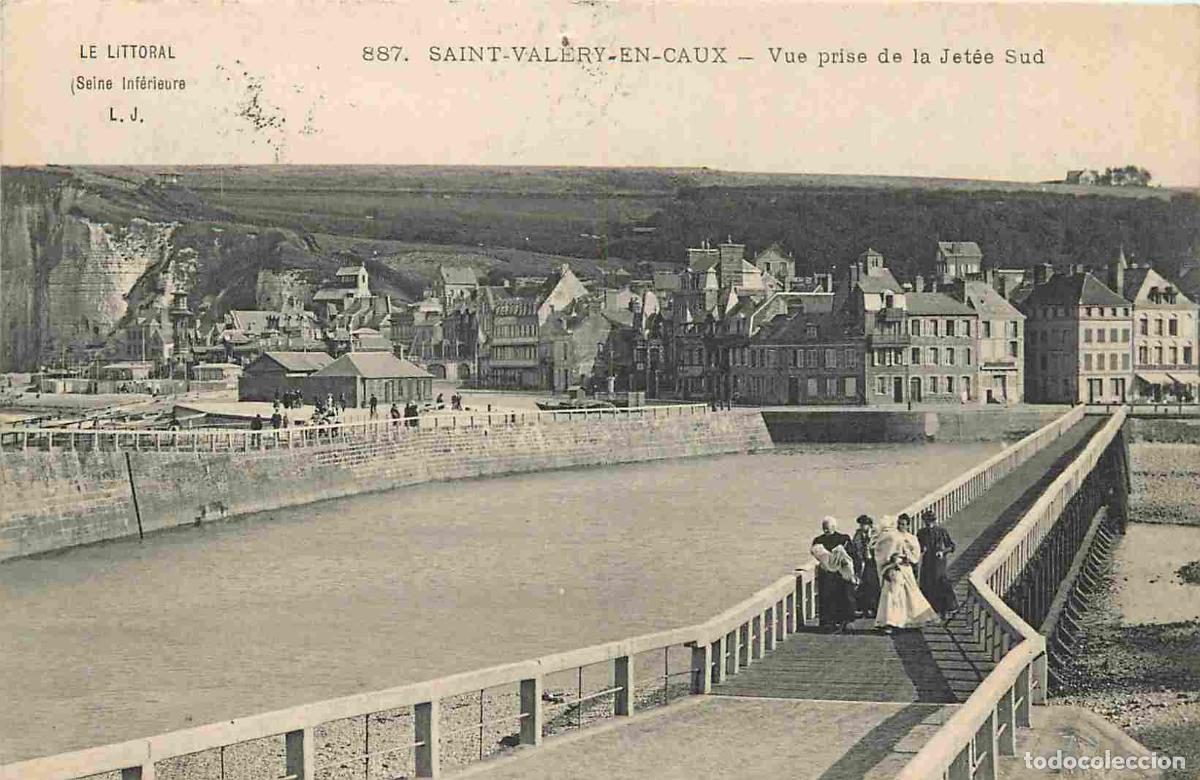 Postales: France - 76 - Saint Val&eacute;ry en Caux - Vue prise de la jet&eacute;e Sud - Anim&eacute;e - CPA - Oblit&eacute;ration ronde d