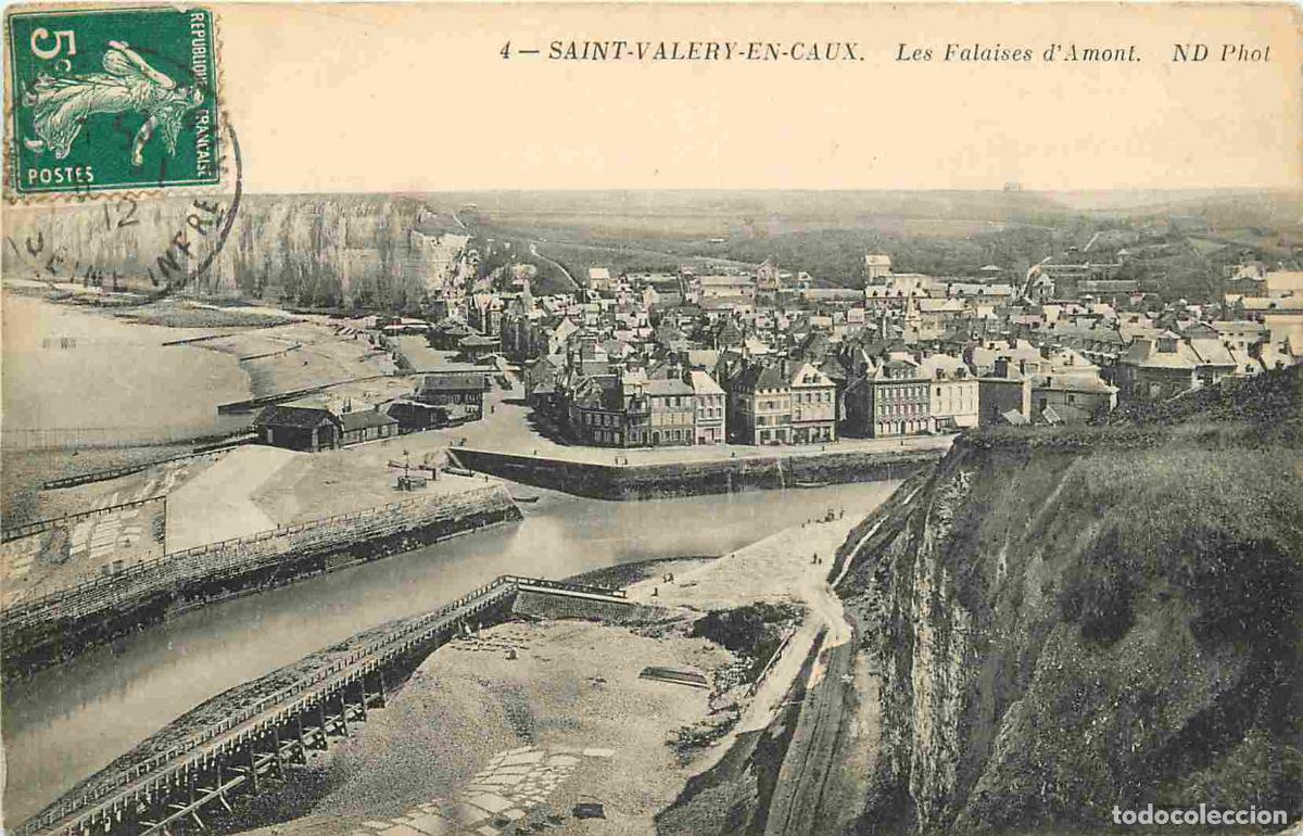 Postales: France - 76 - Saint Val&eacute;ry en Caux - Les Falaises d'Amont - CPA - Oblit&eacute;ration ronde de 1912 - Voir