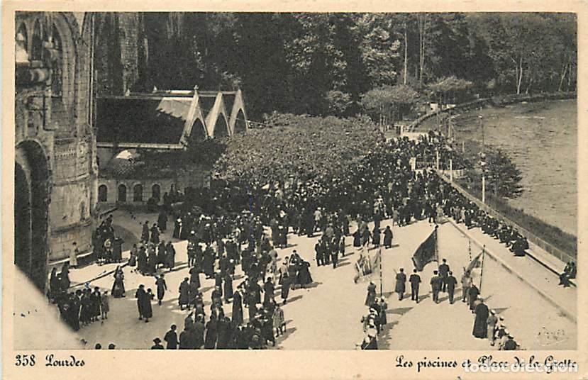 Postais: France - 65 - Lourdes - Les Piscines et Place de la Grotte - Anim&eacute;e - Correspondance - CPA - Oblit&eacute;r