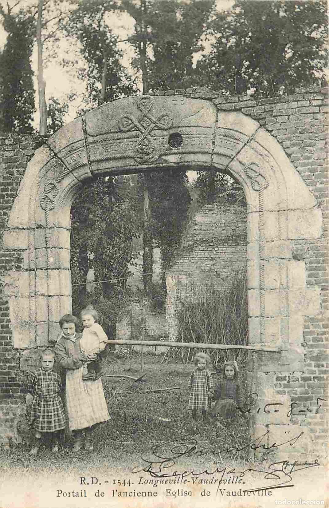 Postais: France - 76 - Longueville - Vaudreville - Poitail de l'ancienne Herlise de Vaudreville - Anim&eacute;e - En