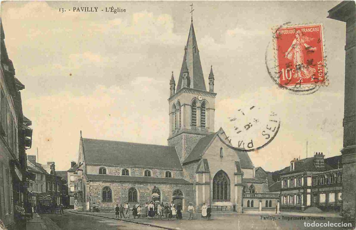 Postais: France - 76 - Pavilly - L'Eglise - Anim&eacute;e - Correspondance - CPA - Oblit&eacute;ration ronde de 1911 - Voir