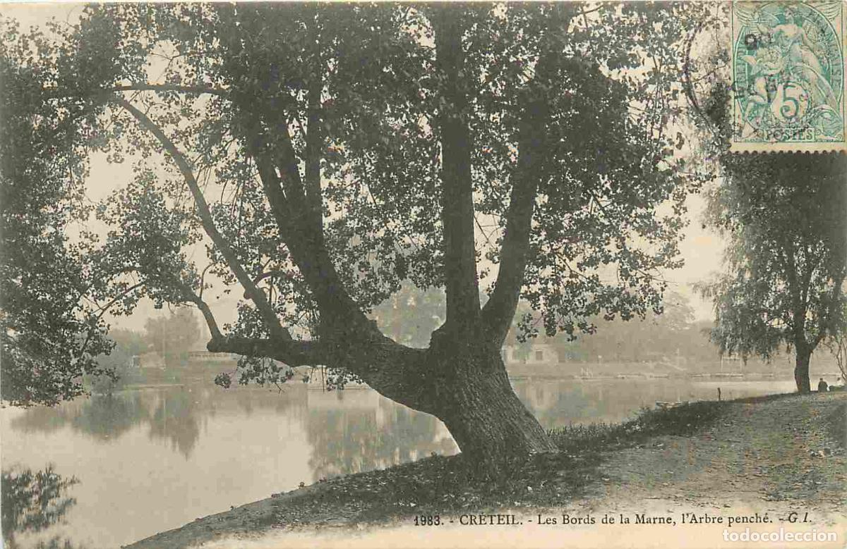 Postais: France - 94 - Cr&eacute;teil - Les Bords de la Marne - l'Arbre pench&eacute; - CPA - Oblit&eacute;ration ronde de 1905 -