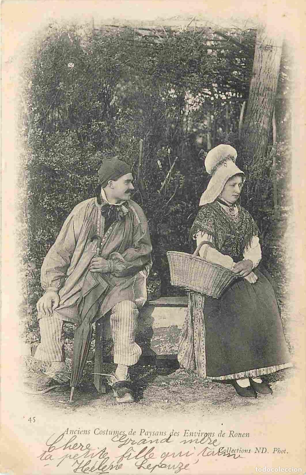Postais: France - 76 - Seine Maritime - Anciens costumes de paysans des environs de Rouen - Anim&eacute;e - Folklore