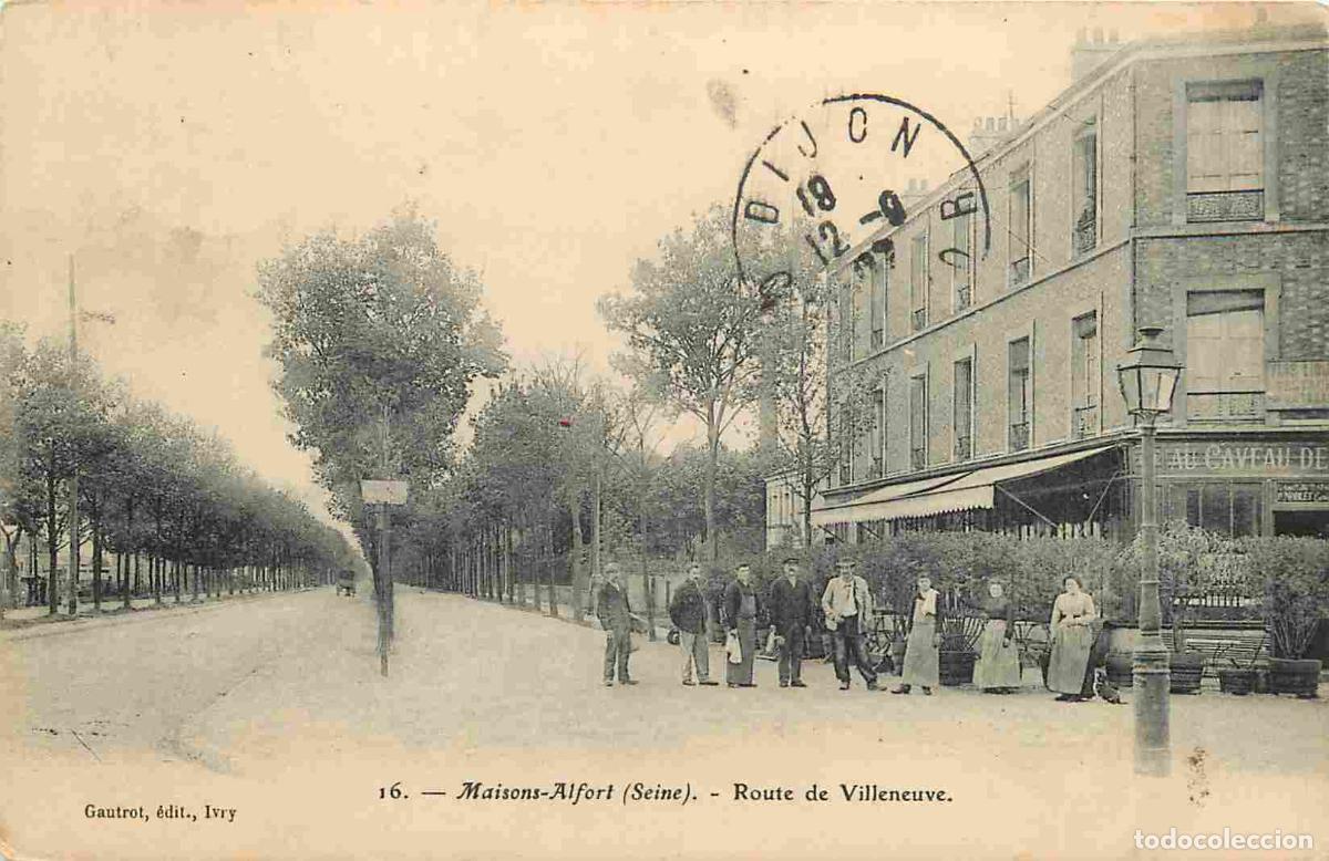 Postales: France - 94 - Maisons Alfort - Route de Villeneuve - Anim&eacute;e - CPA - Oblit&eacute;ration ronde de 1907 - Voi