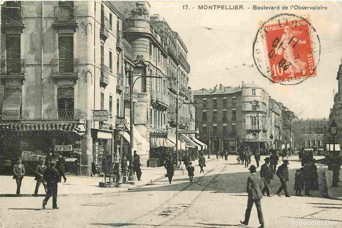 Cartoline: France - 34 - Montpellier - Boulevard de l'Observatoire - Anim&eacute;e - Correspondance - CPA - Oblit&eacute;rati