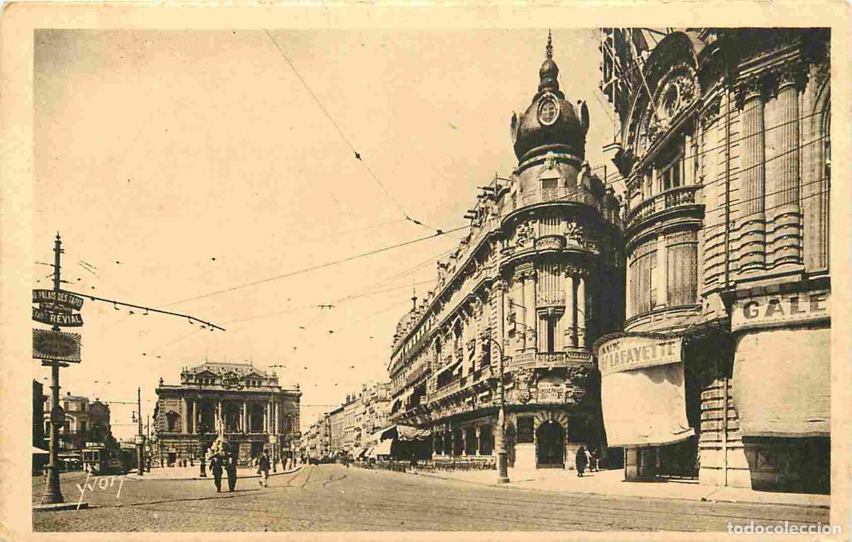 Cartoline: France - 34 - Montpellier - Place de la Com&eacute;die - Le Th&eacute;atre - Correspondance - CPA - Voir Scans Rec