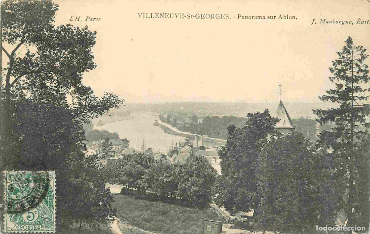 Cartoline: France - 94 - Villeneuve Saint Georges - Panorama sur Ablon - CPA - Oblit&eacute;ration ronde de 1907 - Voi