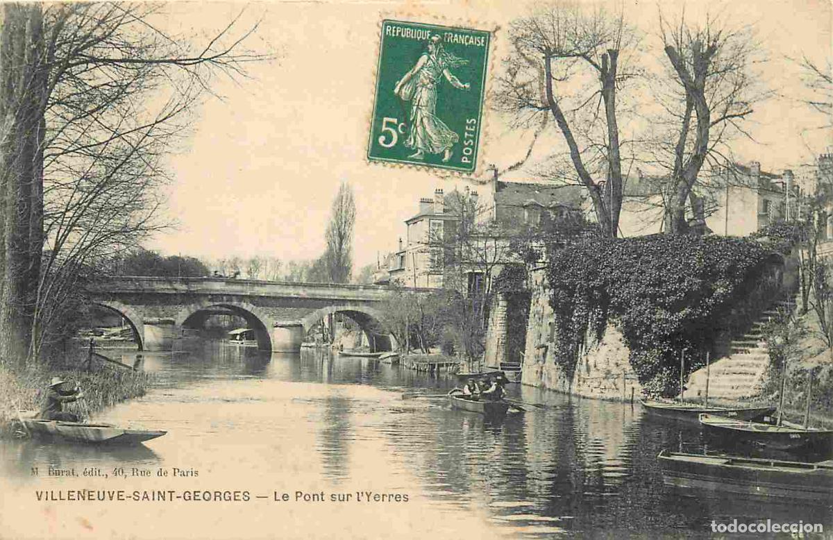Cartoline: France - 94 - Villeneuve Saint Georges - Le Pont sur I'Yerres - Anim&eacute;e - CPA - Oblit&eacute;ration ronde de