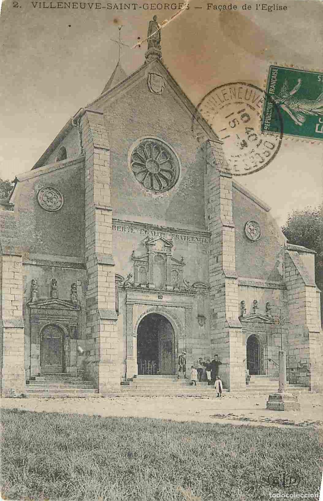 Cartes Postales: France - 94 - Villeneuve Saint Georges - L'Eglise - Anim&eacute;e - CPA - Oblit&eacute;ration ronde de 1911 - Voir