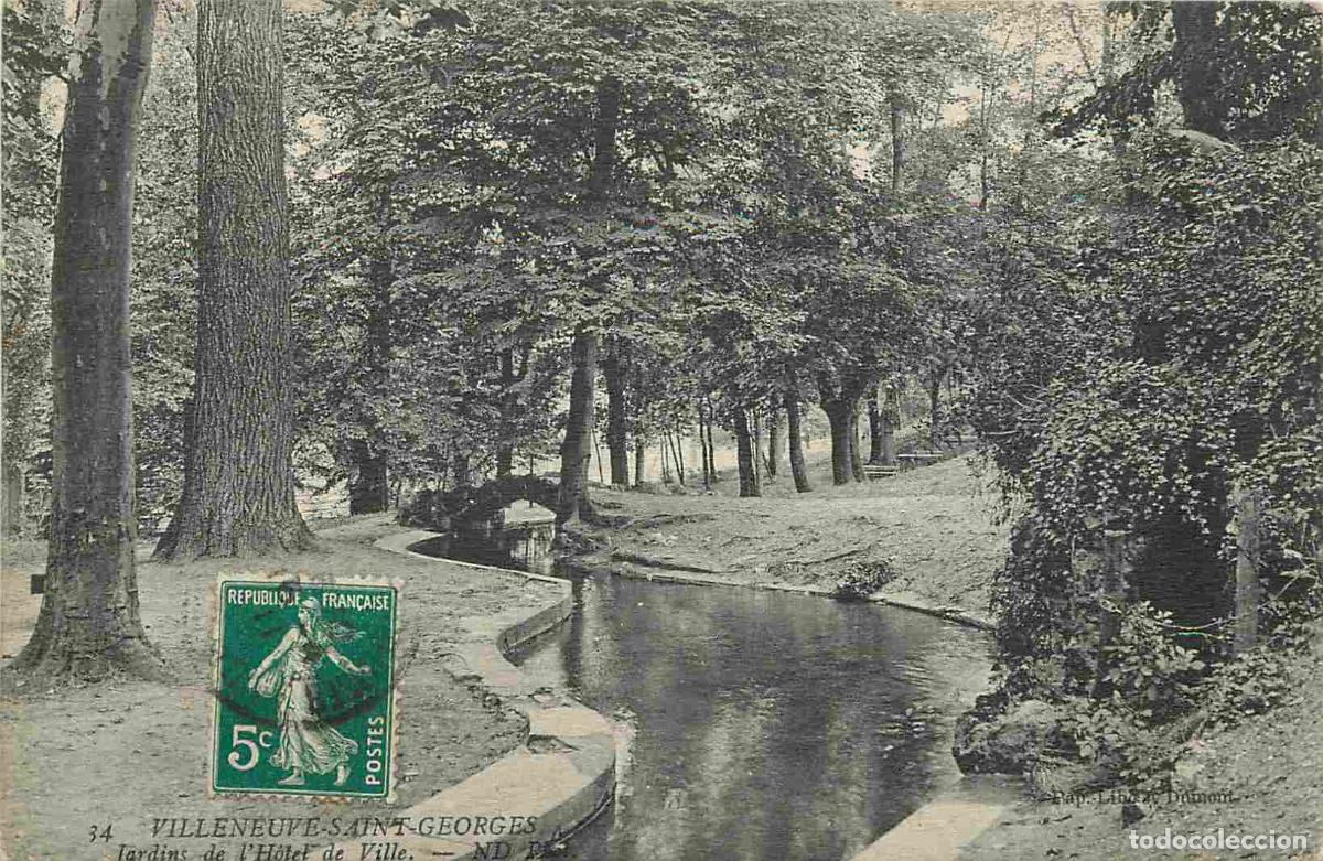 Cartes Postales: France - 94 - Villeneuve Saint Georges - Jardins de l'Hotel de Ville - CPA - Oblit&eacute;ration ronde de 1