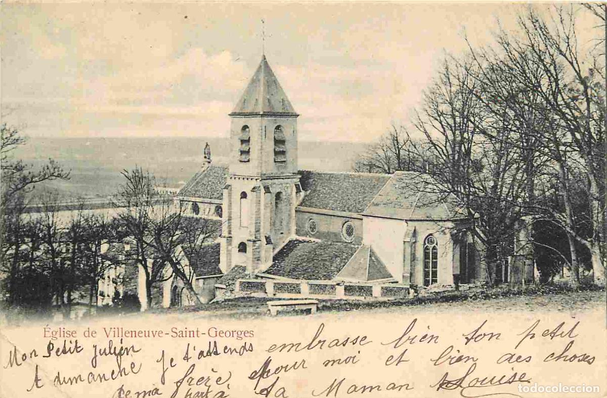Cartes Postales: France - 94 - Villeneuve Saint Georges - L'Eglise - Pr&eacute;curseur - CPA - Oblit&eacute;ration ronde de 1904 -