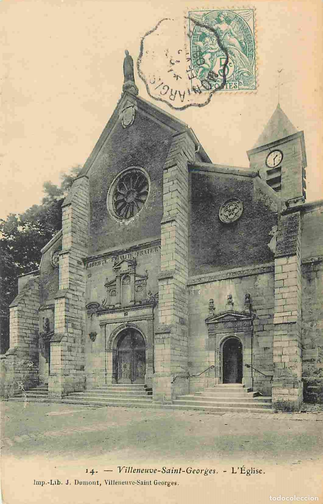 Cartes Postales: France - 94 - Villeneuve Saint Georges - L'Eglise - CPA - Oblit&eacute;ration ronde de 1908 - Voir Scans Re