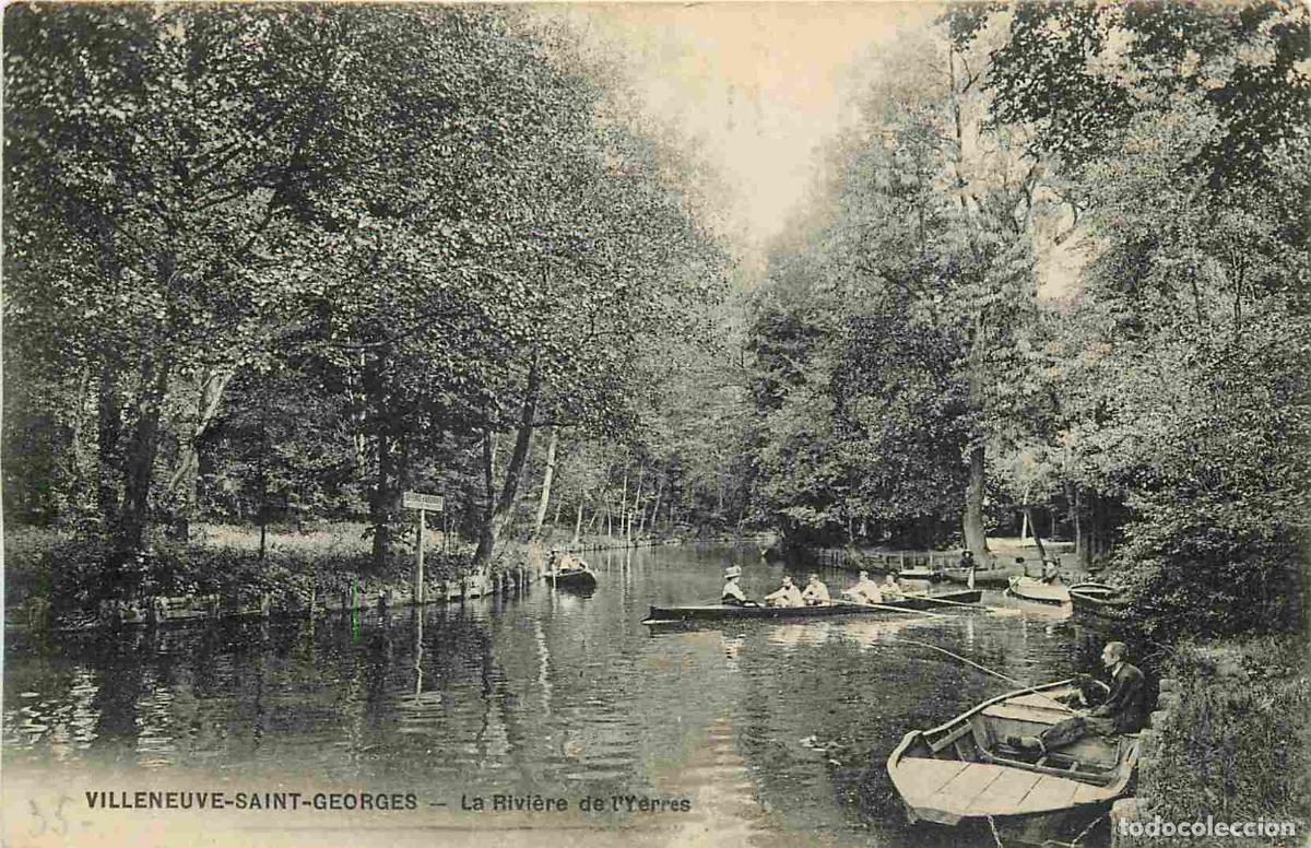 Cartes Postales: France - 94 - Villeneuve Saint Georges - La Rivi&egrave;re de l'Yerres - Anim&eacute;e - Correspondance - Pecheur