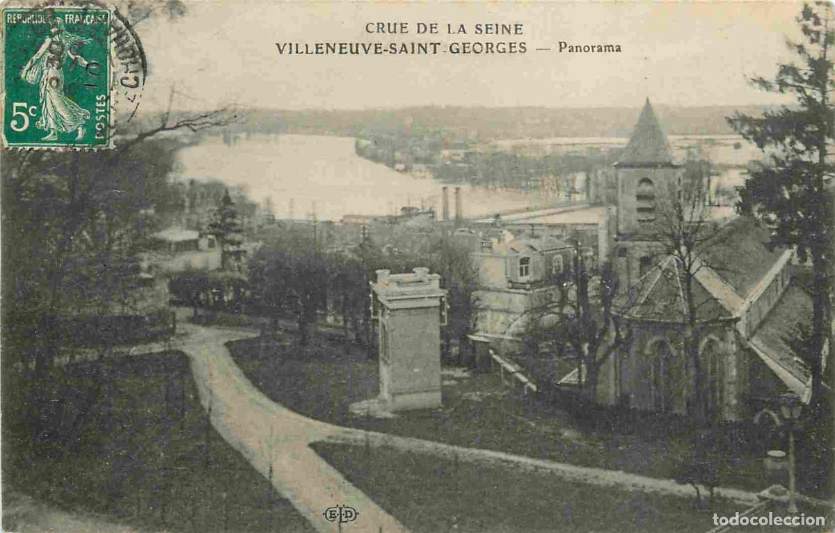 Cartes Postales: France - 94 - Villeneuve Saint Georges - Crue de la Seine de 1910 - Panorama - CPA - Oblit&eacute;ration ro