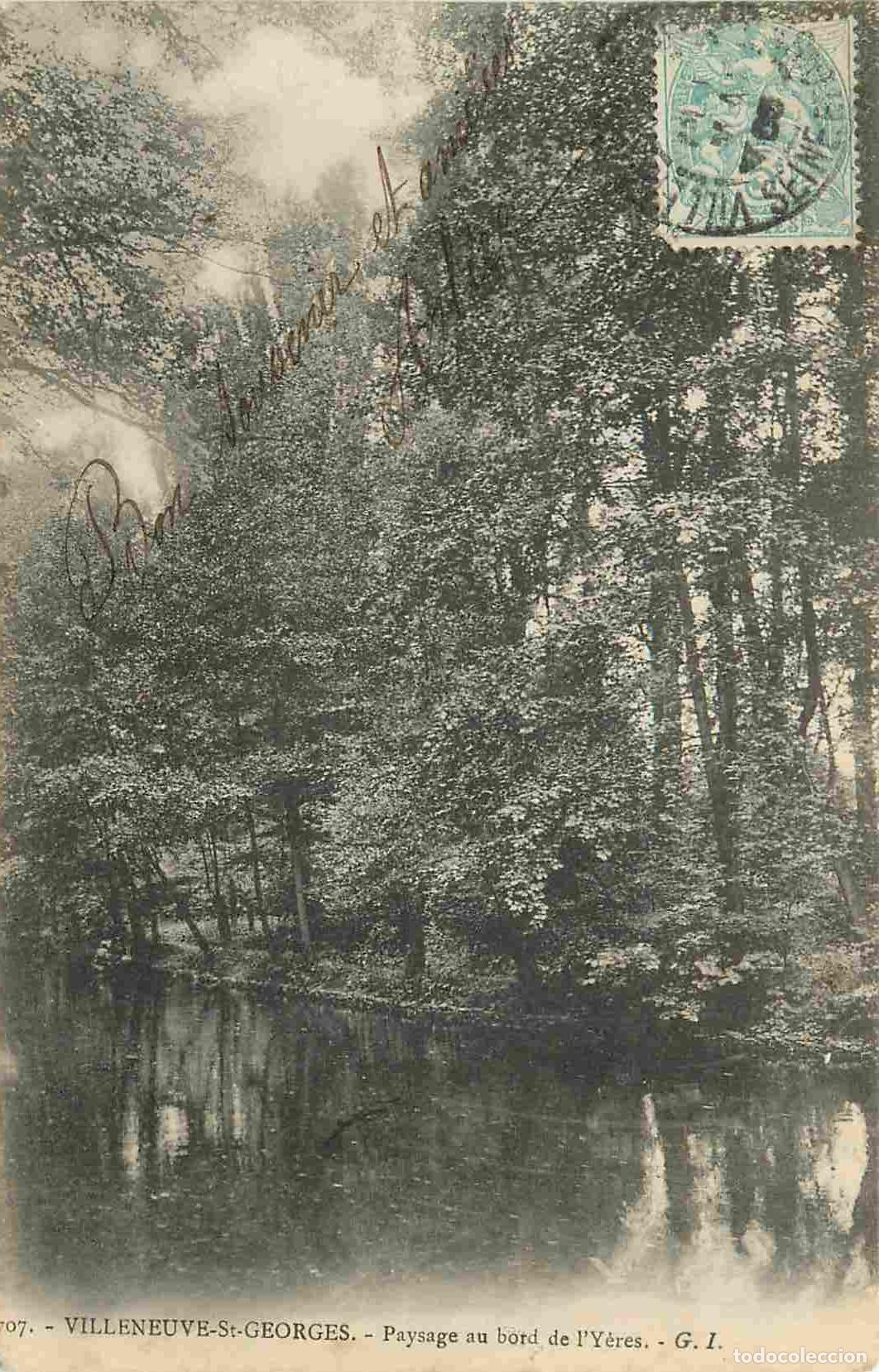 Postais: France - 94 - Villeneuve Saint Georges - Paysage an bord de l'Y&egrave;res - CPA - Oblit&eacute;ration ronde de 19