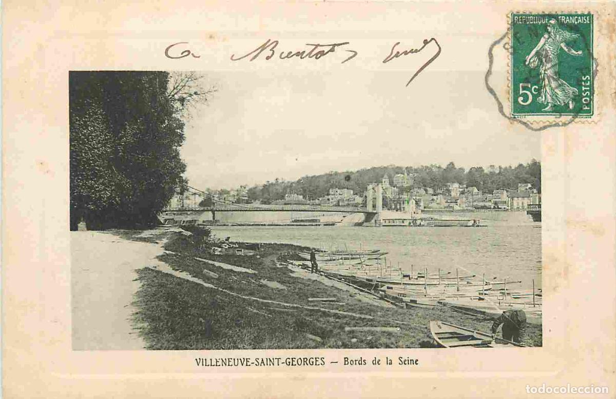 Postais: France - 94 - Villeneuve Saint Georges - Bords de la Seine - CPA - Oblit&eacute;ration ferroviaire Sens &agrave; P