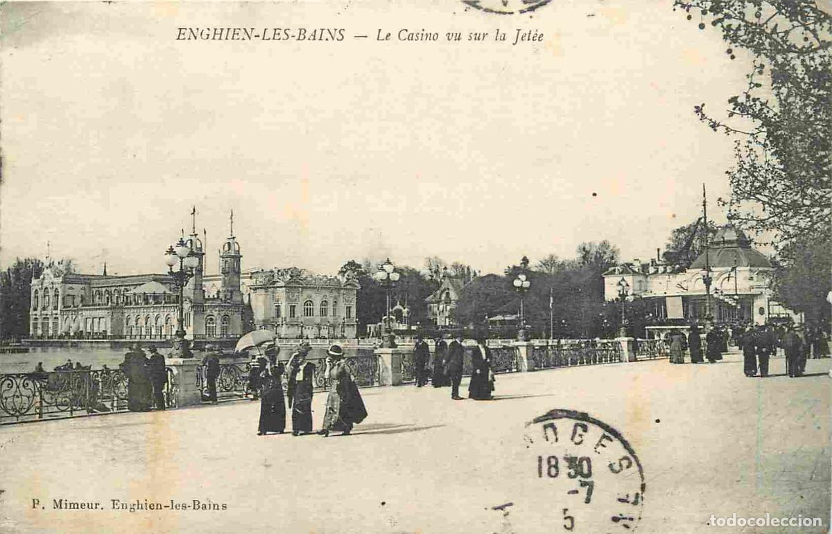 Postais: France - 95 - Enghien les Bains - Le Casino vu sur la Jet&eacute;e - Anim&eacute;e - CPA - Oblit&eacute;ration ronde de 1
