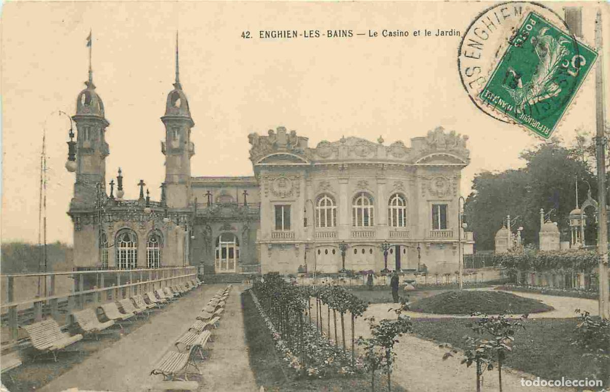 Postais: France - 95 - Enghien les Bains - Le Casino et le Jardin - CPA - Oblit&eacute;ration ronde de 1913 - Voir S