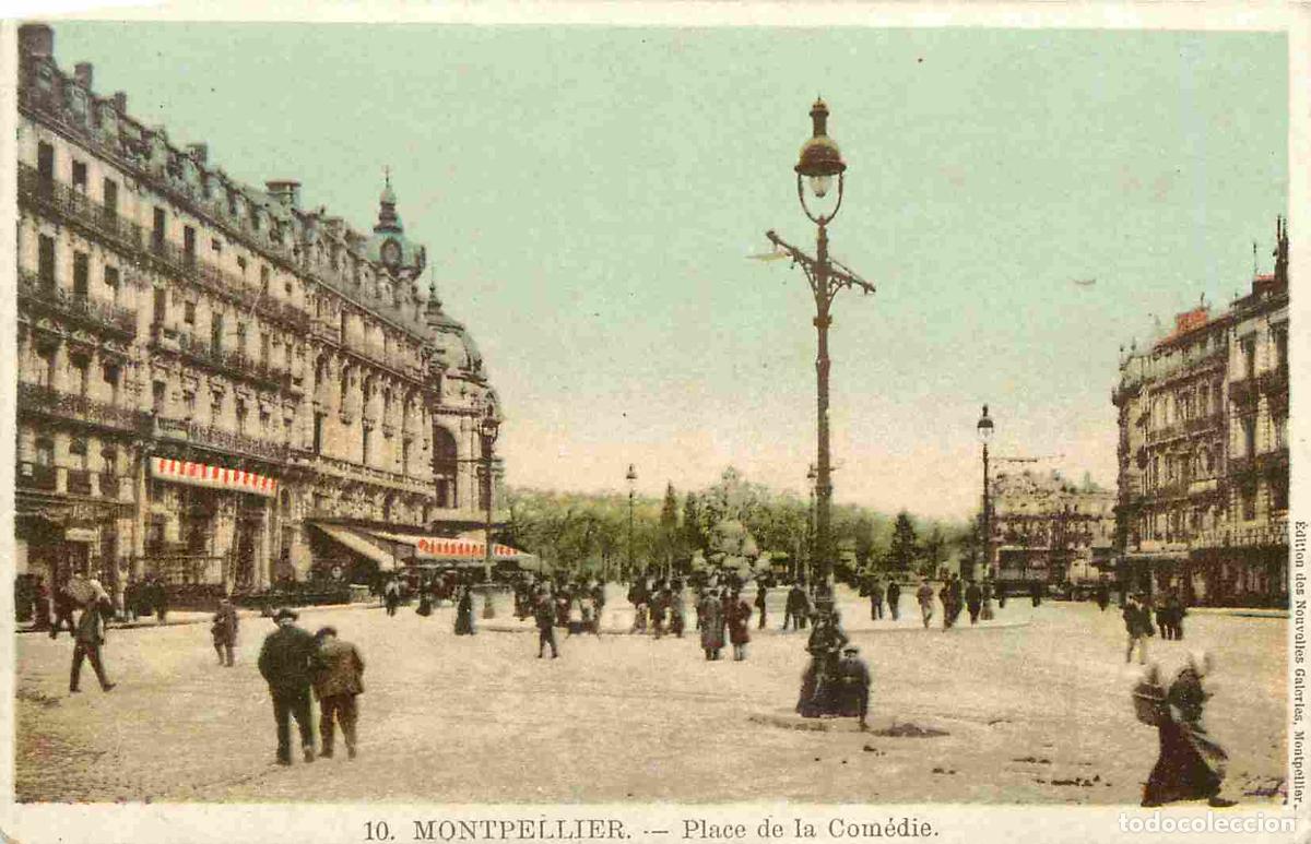 Postais: France - 34 - Montpellier - Place de la Com&eacute;die - Anim&eacute;e - Coloris&eacute;e - CPA - Voir Scans Recto-Verso