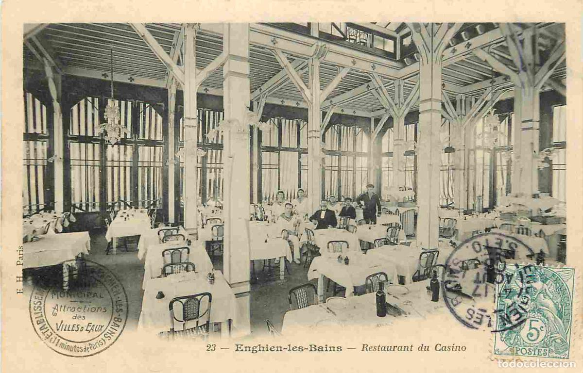 Cartes Postales: France - 95 - Enghien les Bains - Restaurant du Casino - Anim&eacute;e - Pr&eacute;curseur - CPA - Oblit&eacute;ration ro
