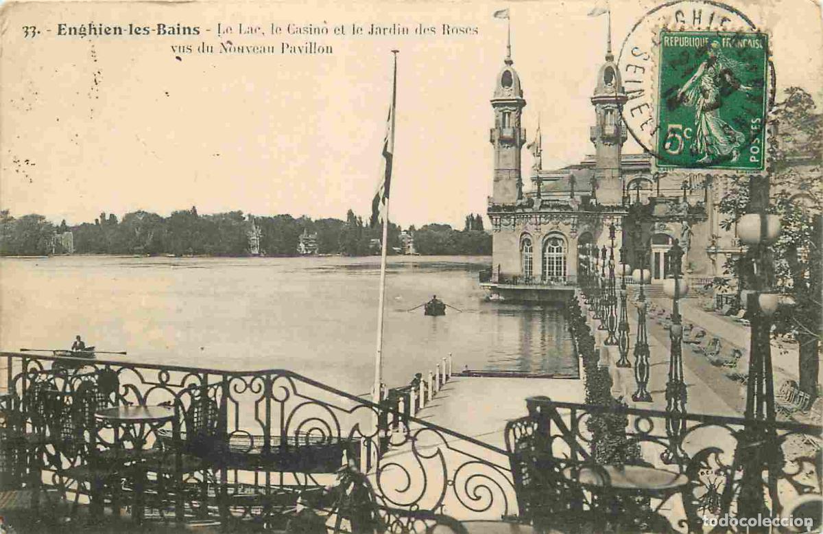 Postkarten: France - 95 - Enghien les Bains - Le Lac le Casino et le Jardin des Roses vus du Nouveau Pavillon -