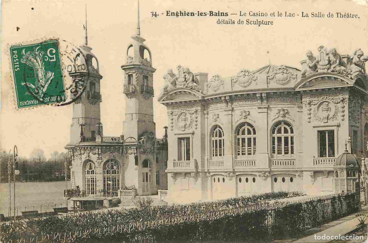 Cartes Postales: France - 95 - Enghien les Bains - Le Casino et le Lac - La Salle de Th&eacute;&acirc;tre - d&eacute;tails de Sculpture -