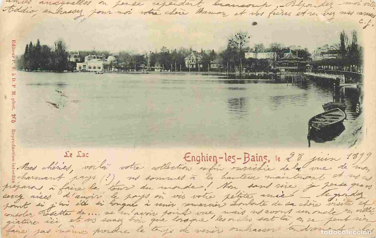 Postais: France - 95 - Enghien les Bains - Le Lac - Pr&eacute;curseur - Correspondance - CPA - Oblit&eacute;ration ronde de