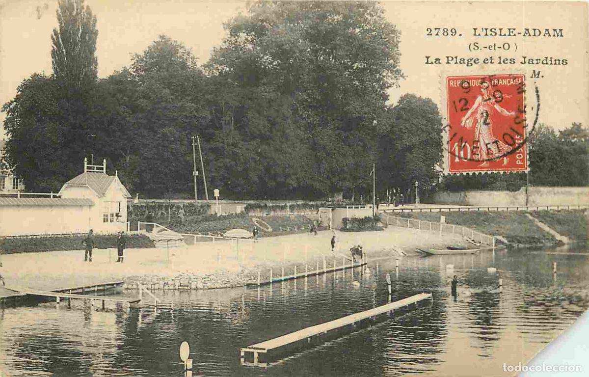 Postais: France - 95 - L'Isle Adam - La Plage et les Jardins - Anim&eacute;e - CPA - Oblit&eacute;ration ronde de 1912 - Et