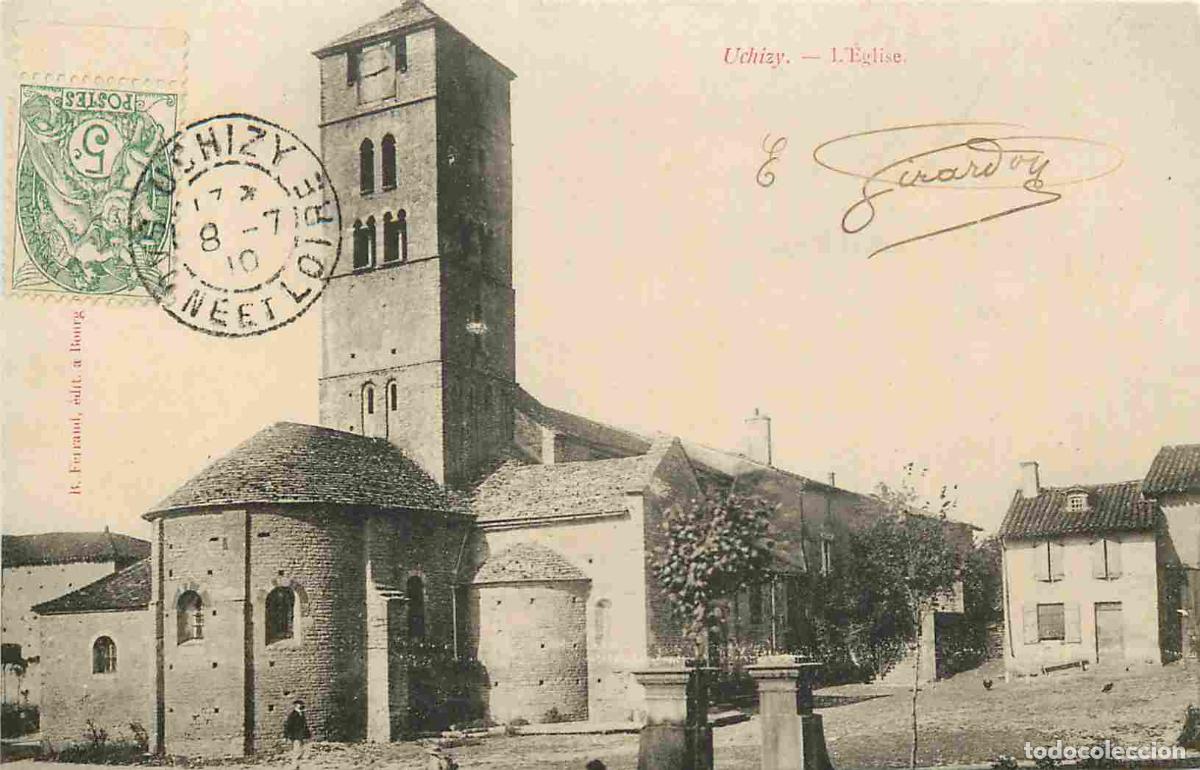 Postais: France - 71 - Uchizy - L'Eglise - CPA - Oblit&eacute;ration ronde de 1910 - Voir Scans Recto-Verso