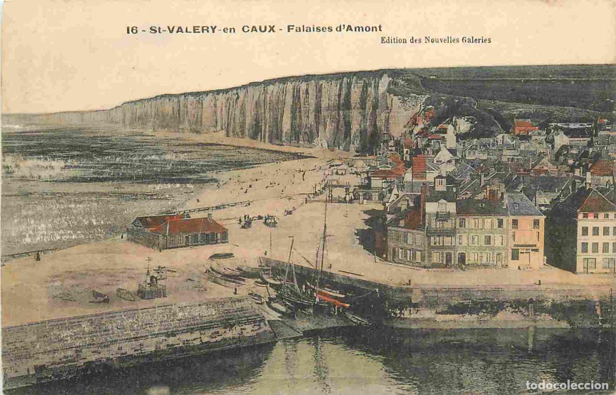 Postais: France - 76 - Saint Val&eacute;ry en Caux - Falaises d'Amont - Coloris&eacute;e - CPA - Oblit&eacute;ration ronde de 1907