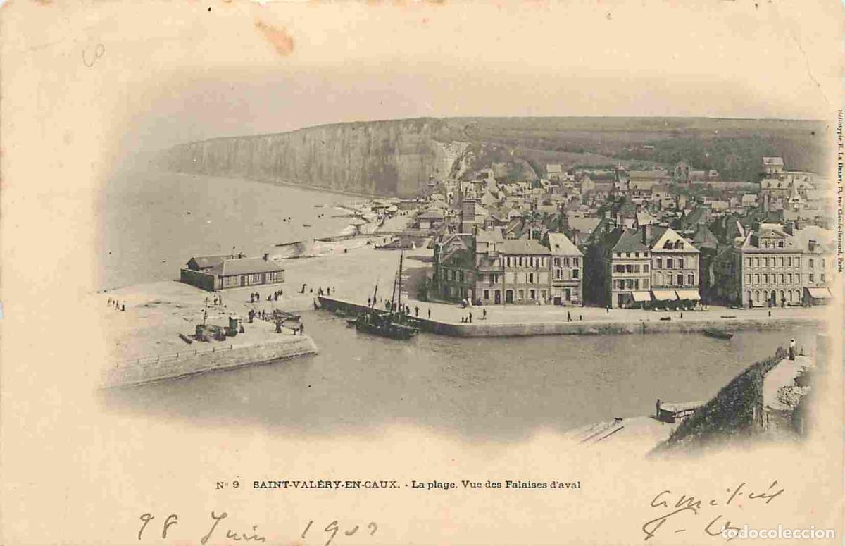 Postais: France - 76 - Saint Val&eacute;ry en Caux - La plage - Vue des Falaises d'aval - Pr&eacute;curseur - CPA - Oblit&eacute;r