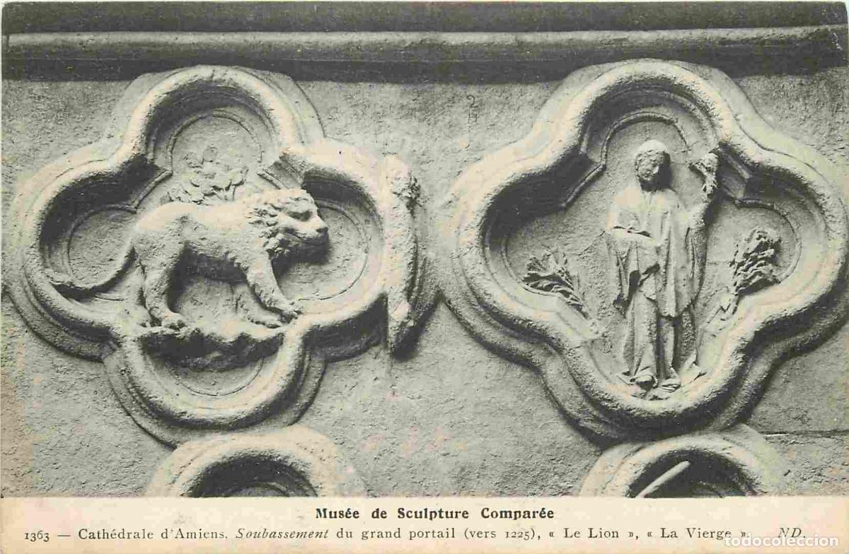 Postcards: France - 80 - Amiens - Cath&eacute;drale Notre Dame - Mus&eacute;e de Sculpture Compar&eacute;e - Soubassement du grand p