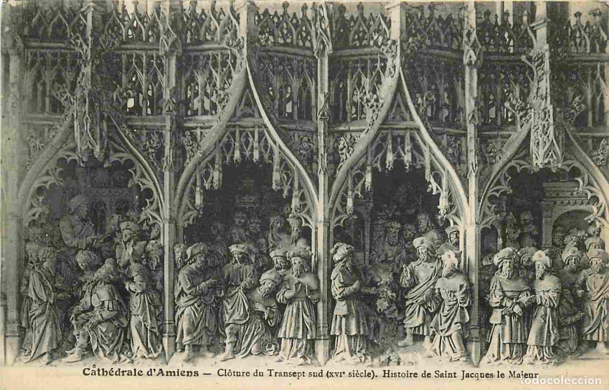 Postcards: France - 80 - Amiens - int&eacute;rieur de la Cath&eacute;drale Notre Dame - Cl&ocirc;ture dn Transept sud - Histoire de