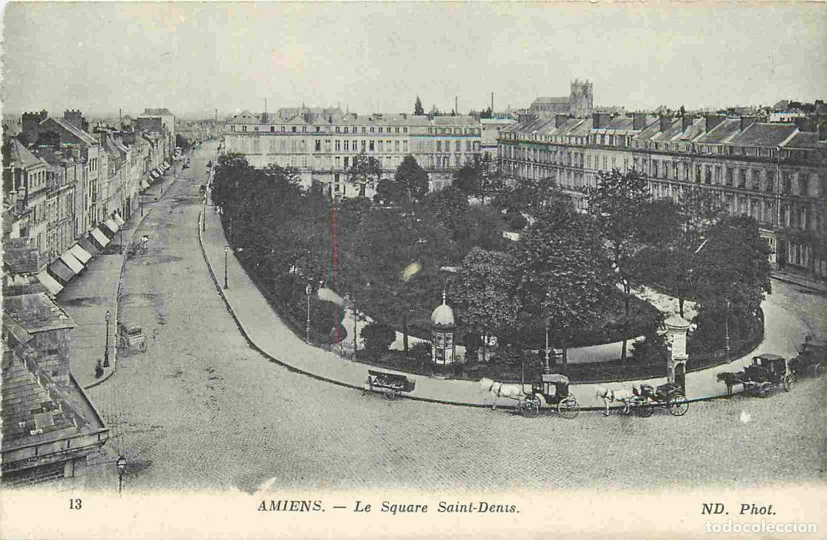 Postkarten: France - 80 - Amiens - Le Square Saint-Denis - Anim&eacute;e - Correspondance - CPA - Voyag&eacute;e en 1915 - Voi