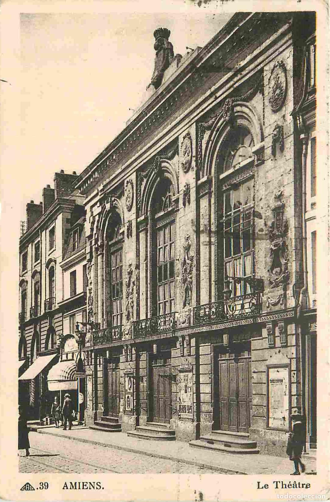 Postkarten: France - 80 - Amiens - Le Th&eacute;&acirc;tre - Anim&eacute;e - CPA - Oblit&eacute;ration ronde de 1937 - Voir Scans Recto-Ver